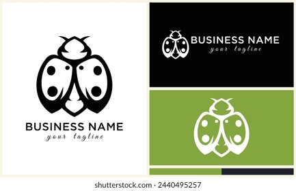 silhouette ladybug beetles logo template