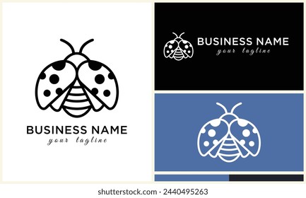 silhouette ladybug beetles logo template