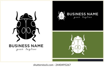 silhouette ladybug beetles logo template