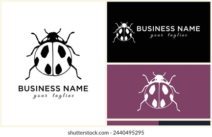 silhouette ladybug beetles logo template