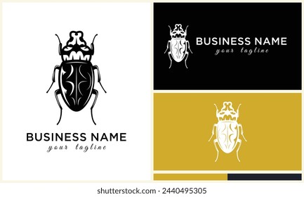 silhouette ladybug beetles logo template