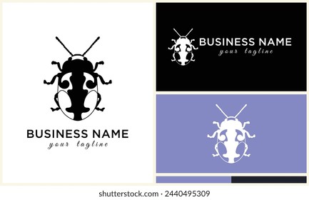 silhouette ladybug beetles logo template