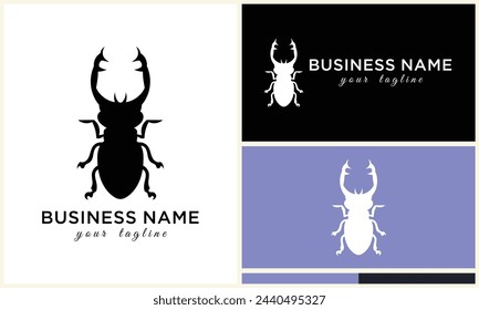 silhouette ladybug beetles logo template