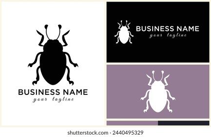 silhouette ladybug beetles logo template