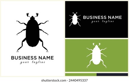 silhouette ladybug beetles logo template