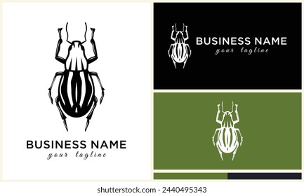 silhouette ladybug beetles logo template