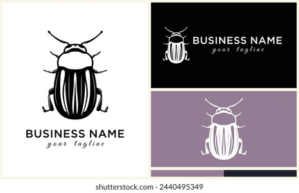 silhouette ladybug beetles logo template