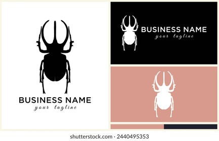 silhouette ladybug beetles logo template