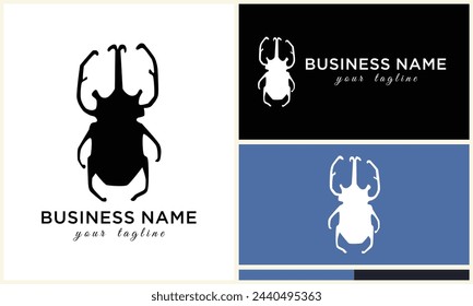 silhouette ladybug beetles logo template