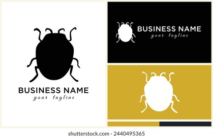 silhouette ladybug beetles logo template