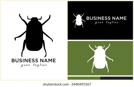 silhouette ladybug beetles logo template