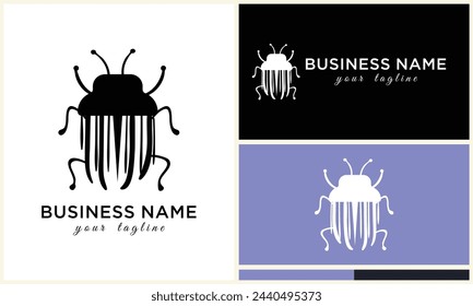 silhouette ladybug beetles logo template