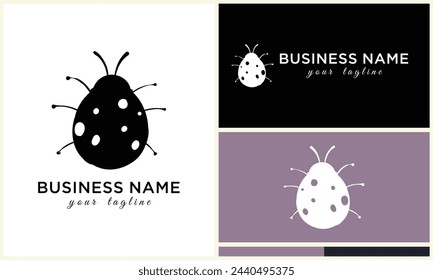 silhouette ladybug beetles logo template