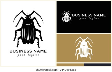 silhouette ladybug beetles logo template