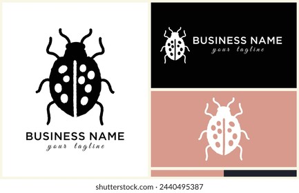 silhouette ladybug beetles logo template