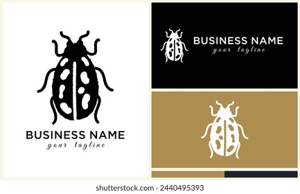 silhouette ladybug beetles logo template
