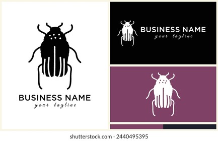 silhouette ladybug beetles logo template