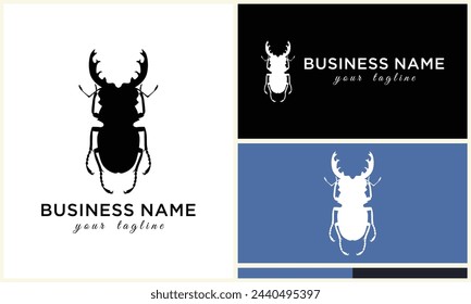silhouette ladybug beetles logo template