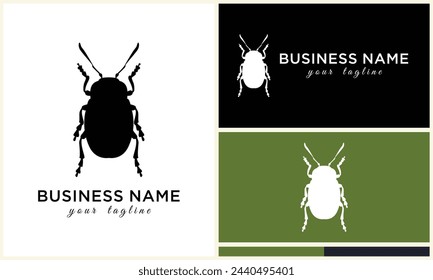 silhouette ladybug beetles logo template