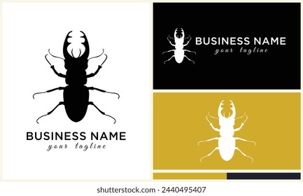 silhouette ladybug beetles logo template