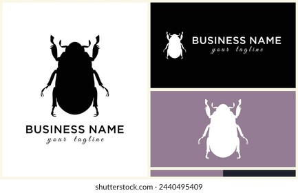 silhouette ladybug beetles logo template