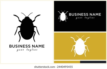 silhouette ladybug beetles logo template