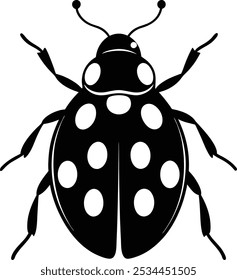 Silhouette of ladybug vector illustration