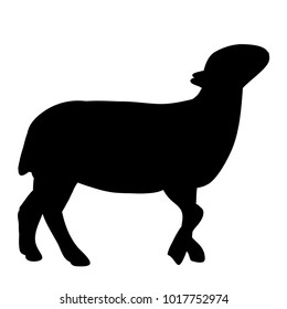 silhouette of a lamb on a white background