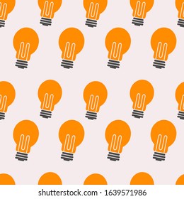 silhouette lamp bulb seamless pattern vector illustration background