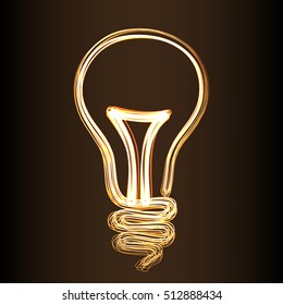Silhouette of lamp in fire-show style