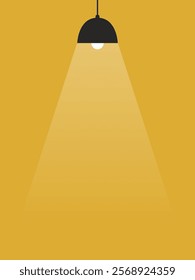 Silhouette of lamp on yellow background with simple design and copy space for text