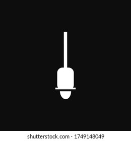 Silhouette lamp vector isolated on black background