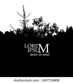The silhouette of the landscape of nature. Vector illustration