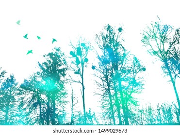 The silhouette of the landscape of nature. Vector illustration