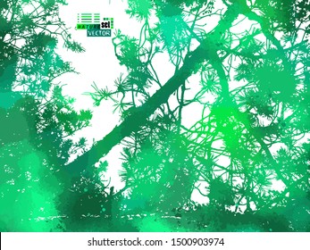 The silhouette of the landscape of nature. Vector illustration