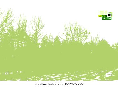 The silhouette of the landscape of nature. Vector illustration