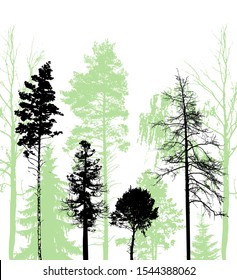 The silhouette of the landscape of nature. Vector illustration