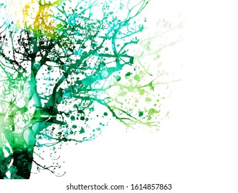The silhouette of the landscape of nature. Vector illustration