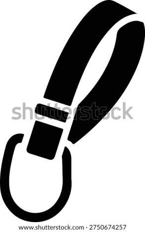 Silhouette of a lanyard with a clip attached Vector Illustration