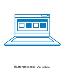 silhouette laptop with business virtual document information