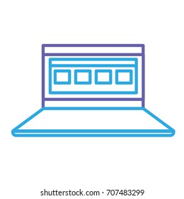 silhouette laptop with business virtual document information