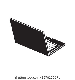 silhouette of laptop computer device isolated icon vector illustration design