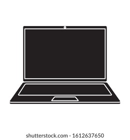silhouette of laptop computer device isolated icon vector illustration design