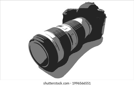 silhouette of large lens reflex camera