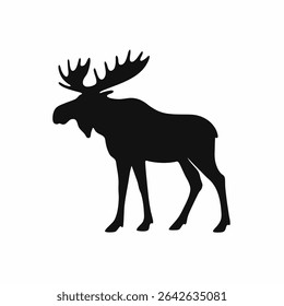 Silhouette of a Large Moose Animal