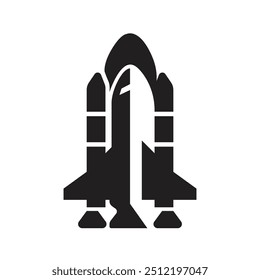 silhouette of a large spaceship logo vector
