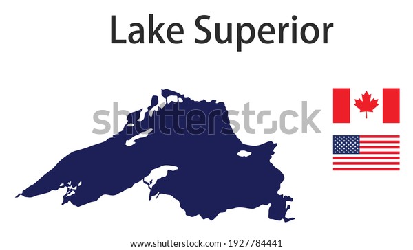 Silhouette Large World Lake Superior Flags Stock Vector (Royalty Free ...