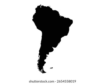 Silhueta do mapa da América Latina. América. América do Sul. Ilustração vetorial.