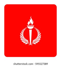 Silhouette of laurel and torch.