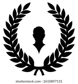 Silhouette Laurel Wreath Vector Illustration for Awards and Achievements